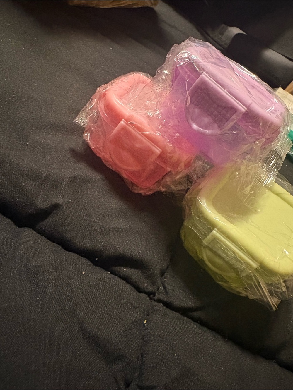 Stacking Mini Storage 3pcs Containers - Pink, Purple & Green  Set